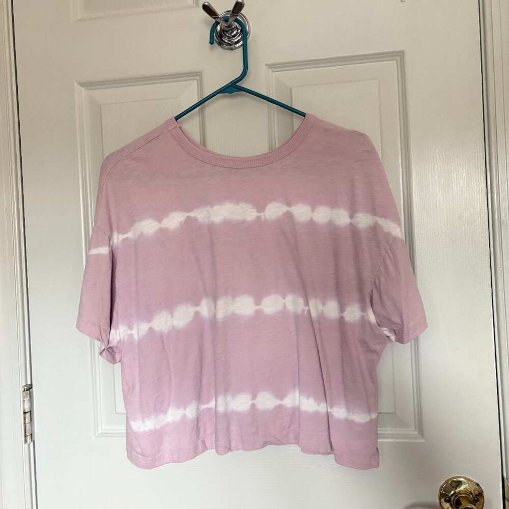 💗 SO Light Pink Tie-Dye Cropped Tee | Size XL